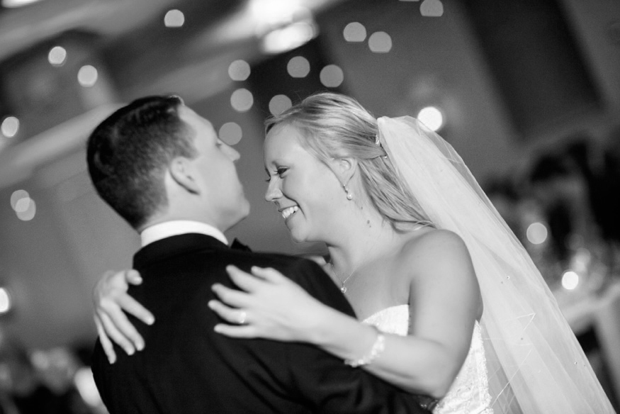 Bride and groom first dance at Olde Bar Philadelphia wedding.